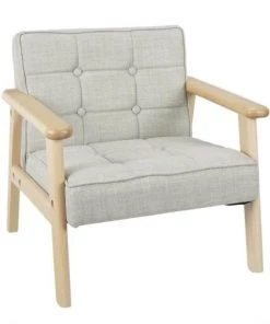 Altobuy Fauteuils Et Poufs Enfant Fauteuil Enfant Gris Avec Dossier Capitonné