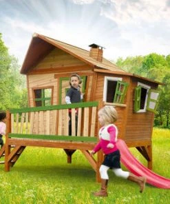 Axi Mobilier De Jardin Enfant Grande Cabane En Bois Sur Pilotis Avec Escalier Et Toboggan -Commodes enfant Soldes 2022 grande cabane en bois sur pilotis avec escalier et toboggan 2