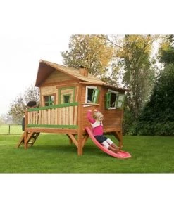 Axi Mobilier De Jardin Enfant Grande Cabane En Bois Sur Pilotis Avec Escalier Et Toboggan -Commodes enfant Soldes 2022 grande cabane en bois sur pilotis avec escalier et toboggan 3