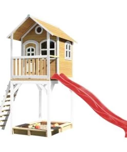 Axi Mobilier De Jardin Enfant Haute Maisonnette Sur Pilotis Avec Toboggan Rouge