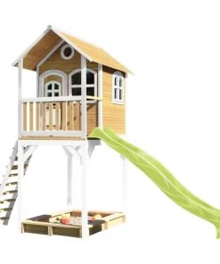 Axi Mobilier De Jardin Enfant Haute Maisonnette Sur Pilotis Avec Toboggan Vert Citron