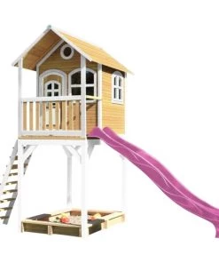 Axi Mobilier De Jardin Enfant Haute Maisonnette Sur Pilotis Avec Toboggan Violet
