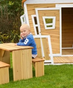 Axi Mobilier De Jardin Enfant Maisonnette Asymétrique En Bois Brun/blanc Pour Enfants -Commodes enfant Soldes 2022 maisonnette asymetrique en bois brun blanc pour enfants 4