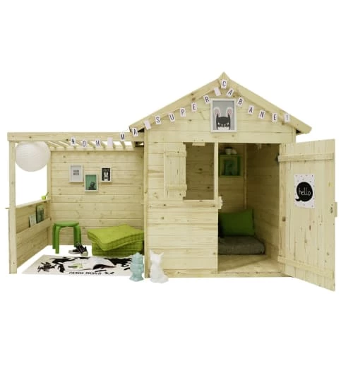 Jardipolys Mobilier De Jardin Enfant Maisonnette Avec Pergola En Sapin épicéa à Peindre 4 Jardipolys Mobilier De Jardin Enfant Maisonnette Avec Pergola En Sapin épicéa à Peindre – Image 2