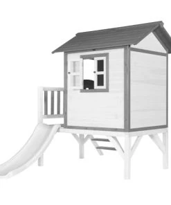 Axi Mobilier De Jardin Enfant Maisonnette Blanche Sur Pilotis Avec Toboggan Blanc -Commodes enfant Soldes 2022 maisonnette blanche sur pilotis avec toboggan blanc 3