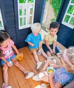 KidKraft Mobilier De Jardin Enfant Maisonnette Bleue En Bois Avec Toboggan Tubulaire -Commodes enfant Soldes 2022 maisonnette bleue en bois avec toboggan tubulaire 3