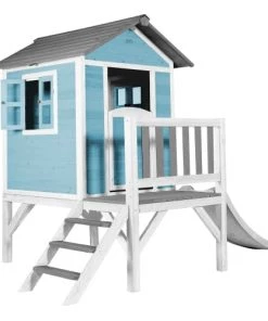 Axi Mobilier De Jardin Enfant Maisonnette Bleue Sur Pilotis Avec Toboggan Blanc -Commodes enfant Soldes 2022 maisonnette bleue sur pilotis avec toboggan blanc 3