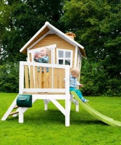 Axi Mobilier De Jardin Enfant Maisonnette En Bois écologique Avec Toboggan Vert Citron -Commodes enfant Soldes 2022 maisonnette en bois ecologique avec toboggan vert citron 4