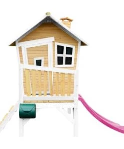 Axi Mobilier De Jardin Enfant Maisonnette En Bois écologique Avec Toboggan Vert Citron -Commodes enfant Soldes 2022 maisonnette en bois ecologique avec toboggan violet 3