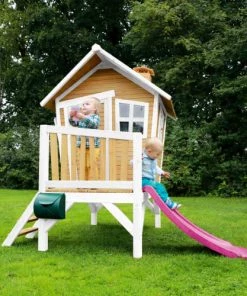 Axi Mobilier De Jardin Enfant Maisonnette En Bois écologique Avec Toboggan Violet -Commodes enfant Soldes 2022 maisonnette en bois ecologique avec toboggan violet 8
