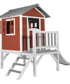 Axi Mobilier De Jardin Enfant Maisonnette Rouge Sur Pilotis Avec Toboggan Blanc -Commodes enfant Soldes 2022 maisonnette rouge sur pilotis avec toboggan blanc 2