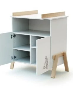 AT4 Commodes Enfant Meuble à Langer Blanc Et Hêtre -Commodes enfant Soldes 2022 meuble a langer blanc et hetre 2