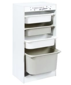Toilinux Commodes Enfant Meuble De Rangement Enfant à 4 Bacs Gris Et Blanc -Commodes enfant Soldes 2022 meuble de rangement enfant a 4 bacs gris et blanc 2