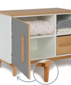 Wookids Commodes Enfant Petit Meuble 1 Porte Gris Ardoise -Commodes enfant Soldes 2022 petit meuble 1 porte gris ardoise 2