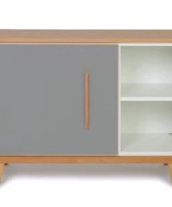 Wookids Commodes Enfant Petit Meuble 1 Porte Gris Ardoise