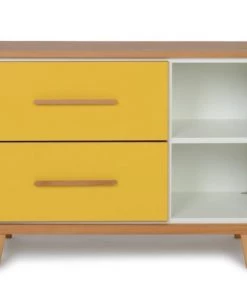 Wookids Commodes Enfant Petit Meuble 2 Tiroirs Jaune Soleil