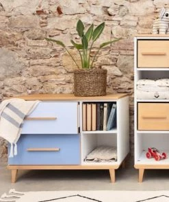 Wookids Commodes Enfant Petit Meuble 2 Tiroirs Manhattan Gris -Commodes enfant Soldes 2022 petit meuble 2 tiroirs manhattan gris 3