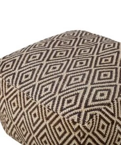 Beliani Fauteuils Et Poufs Enfant Pouf En Laine 60 X 60 Cm Marron Beige Et Blanc -Commodes enfant Soldes 2022 pouf en laine 60 x 60 cm marron beige et blanc 2