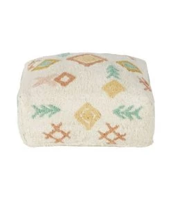 Maisons Du Monde Fauteuils Et Poufs Enfant Pouf Enfant Imprimé Berbère écru, Vert, Orange Et Jaune