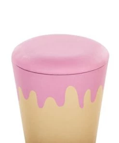 Beliani Fauteuils Et Poufs Enfant Pouf Pour Enfant Avec Rangement Beige Et Rose -Commodes enfant Soldes 2022 pouf pour enfant avec rangement beige et rose 2