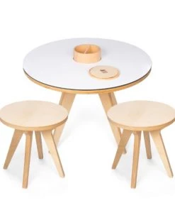 Drawin’table Tables Et Chaises Enfant Table à Dessiner Multifonction 70x70x48 Cm Avec 2 Tabourets
