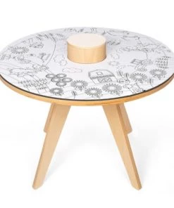 Drawin’table Tables Et Chaises Enfant Table à Dessiner Multifonction En Bois D70 Cm