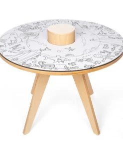 Drawin’table Tables Et Chaises Enfant Table à Dessiner Multifonction En Bois D70 Cm