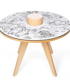 Drawin’table Tables Et Chaises Enfant Table à Dessiner Multifonction En Bois D70 Cm