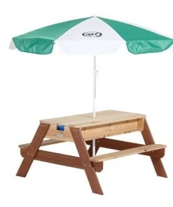 Axi Mobilier De Jardin Enfant Table Convertible De Jeu Sable Et Eau Avec Parasol