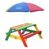 Axi Mobilier De Jardin Enfant Table De Pique-nique Avec Parasol Arc-en-ciel -Commodes enfant Soldes 2022 table de pique nique avec parasol arc en ciel