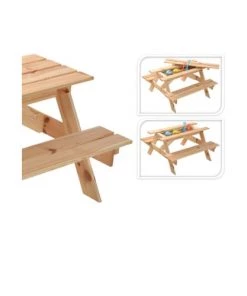 Wadiga Mobilier De Jardin Enfant Table De Pique-nique Et Jeu En Bois Pour Enfant 90x85x46cm -Commodes enfant Soldes 2022 table de pique nique et jeu en bois pour enfant 90x85x46cm 2
