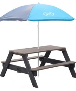 Axi Mobilier De Jardin Enfant Table De Pique-nique Gris Anthracite Gris Avec Parasol -Commodes enfant Soldes 2022 table de pique nique gris anthracite gris avec parasol 2