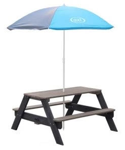 Axi Mobilier De Jardin Enfant Table De Pique-nique Gris Anthracite Gris Avec Parasol -Commodes enfant Soldes 2022 table de pique nique gris anthracite gris avec parasol 3