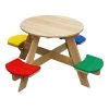 Axi Mobilier De Jardin Enfant Table De Pique-nique Ronde En Bois Arc-en-ciel -Commodes enfant Soldes 2022 table de pique nique ronde en bois arc en ciel