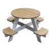 Axi Mobilier De Jardin Enfant Table De Pique-nique Ronde En Bois Brun/blanc