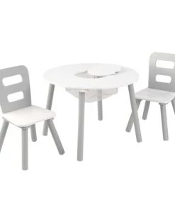KidKraft Tables Et Chaises Enfant Table Enfant Ronde Et 2 Chaises Coloris Gris -Commodes enfant Soldes 2022 table enfant ronde et 2 chaises coloris gris 2