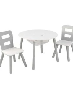 KidKraft Tables Et Chaises Enfant Table Enfant Ronde Et 2 Chaises Coloris Gris