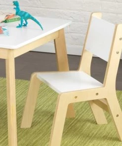 KidKraft Tables Et Chaises Enfant Table Et Chaises Modernes Blanches Et Bois Naturel Pour Enfant -Commodes enfant Soldes 2022 table et chaises modernes blanches et bois naturel pour enfant 3