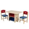 KidKraft Tables Et Chaises Enfant Table Rangement Enfant Bois Naturel Et Bacs Rouge Et Bleu -Commodes enfant Soldes 2022 table rangement enfant bois naturel et bacs rouge et bleu