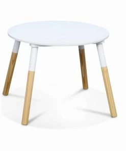 Alice's Garden Tables Et Chaises Enfant Table Ronde Et Deux Tabourets Pour Enfants Naturel Blanc -Commodes enfant Soldes 2022 table ronde et deux tabourets pour enfants naturel blanc 3