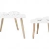 Bloomingville Tables Et Chaises Enfant Tables Nuages En Bois L45/55cm - Lot De 2 -Commodes enfant Soldes 2022 tables nuages en bois l45 55cm lot de 2