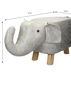 WOMO-DESIGN Fauteuils Et Poufs Enfant Tabouret Animal éléphant Brun, 65x35x30 Cm, En Simili-cuir -Commodes enfant Soldes 2022 tabouret animal elephant brun 65x35x30 cm en simili cuir 2