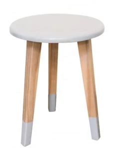 Saudara Collections Tables Et Chaises Enfant Tabouret Enfant Bois Massif Mindy Naturel Et Gris