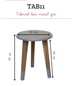 Saudara Collections Tables Et Chaises Enfant Tabouret Enfant Bois Massif Mindy Naturel Et Gris -Commodes enfant Soldes 2022 tabouret enfant bois massif mindy naturel et gris 3