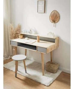 Saudara Collections Tables Et Chaises Enfant Tabouret Enfant Bois Massif Mindy Naturel Et Gris -Commodes enfant Soldes 2022 tabouret enfant bois massif mindy naturel et gris 4