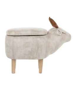 Beliani Fauteuils Et Poufs Enfant Tabouret Enfant En Tissu Beige -Commodes enfant Soldes 2022 tabouret enfant en tissu beige 2