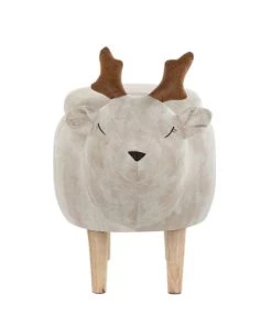 Beliani Fauteuils Et Poufs Enfant Tabouret Enfant En Tissu Beige -Commodes enfant Soldes 2022 tabouret enfant en tissu beige 3