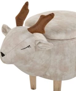 Beliani Fauteuils Et Poufs Enfant Tabouret Enfant En Tissu Beige -Commodes enfant Soldes 2022 tabouret enfant en tissu beige 5