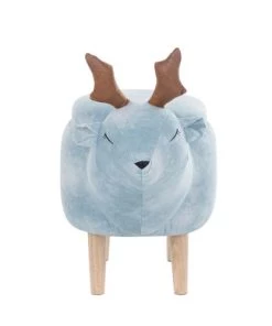 Beliani Fauteuils Et Poufs Enfant Tabouret Enfant En Tissu Bleu Clair -Commodes enfant Soldes 2022 tabouret enfant en tissu bleu clair 3