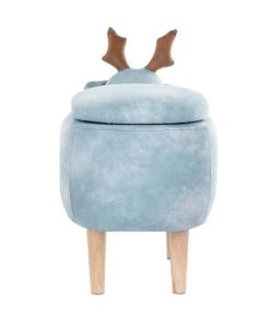 Beliani Fauteuils Et Poufs Enfant Tabouret Enfant En Tissu Bleu Clair -Commodes enfant Soldes 2022 tabouret enfant en tissu bleu clair 4